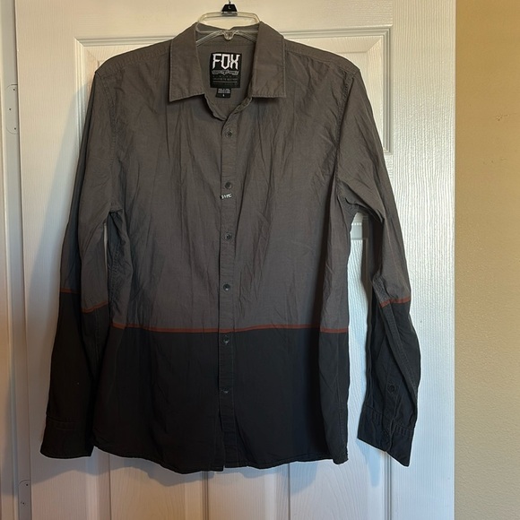 Fox Racing men’s gray long sleeve button down shirt size large - Picture 1 of 9
